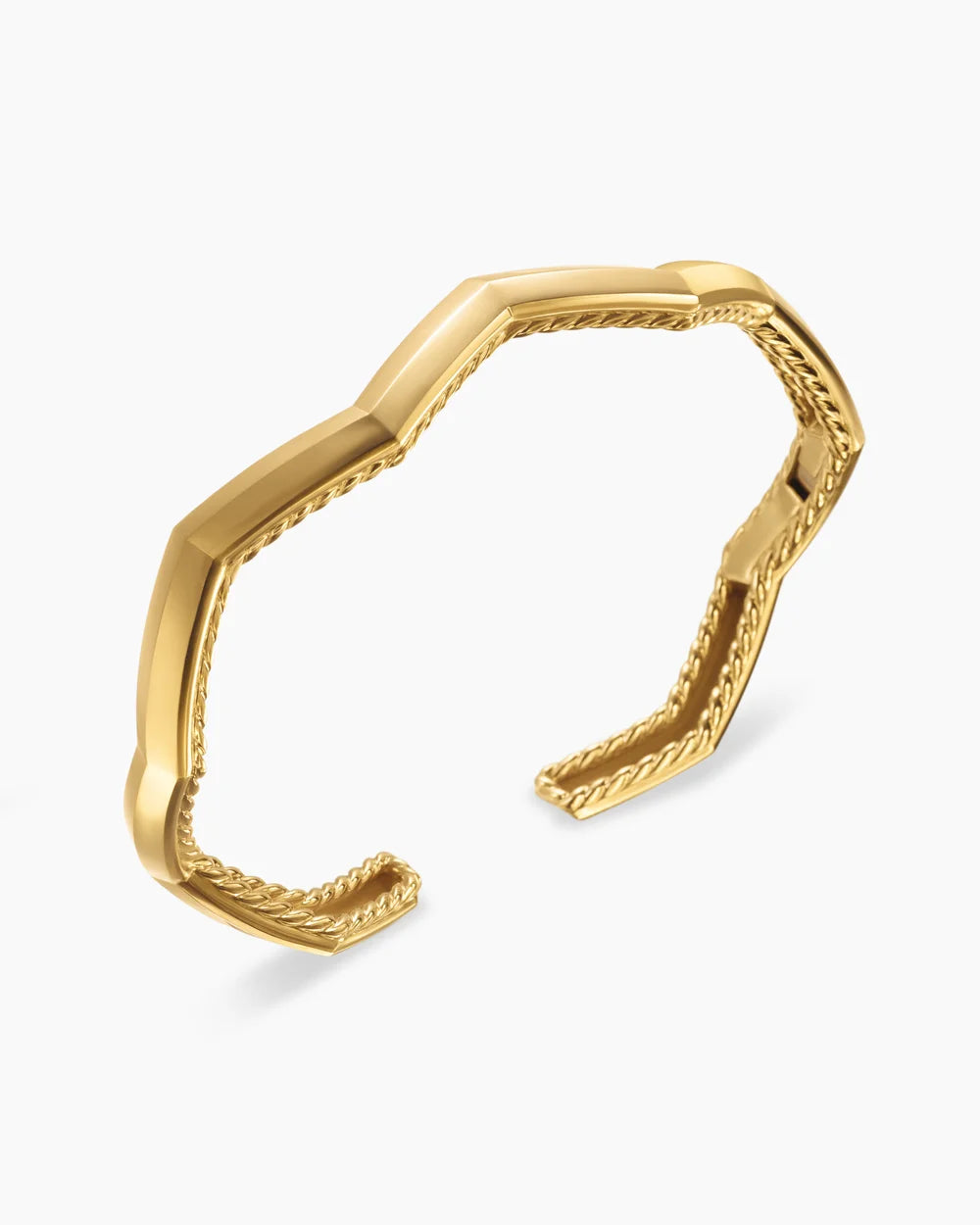 Zig Zag Stax Cuff Bracelet in 18K Yellow Gold, 5mm