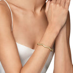 Zig Zag Stax Cuff Bracelet in 18K Yellow Gold with Diamonds, 5mm