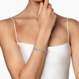 Zig Zag Stax Cuff Bracelet in Sterling Silver with Diamonds, 5mm