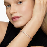 Sculpted Cable Bangle Bracelet in 18K Rose Gold with Diamonds, 4.6mm