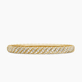 Sculpted Cable Bangle Bracelet 18K Yellow Gold with Diamonds, 6.2mm