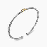 Micro Cable Flex® X Bracelet Sterling Silver with 14K Yellow Gold, 2.6mm