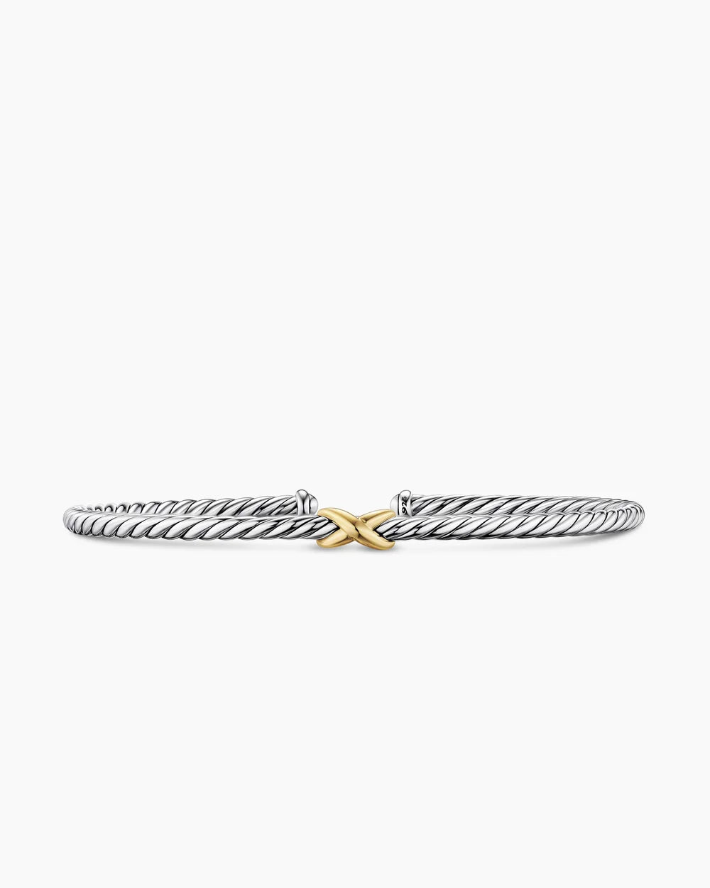 Micro Cable Flex® X Bracelet Sterling Silver with 14K Yellow Gold, 2.6mm