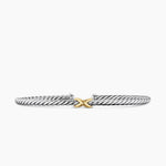 Micro Cable Flex® X Bracelet Sterling Silver with 14K Yellow Gold, 2.6mm