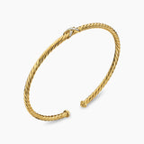 Micro Cablespira® Flex X Bracelet 18K Yellow Gold with Diamonds, 2.6mm