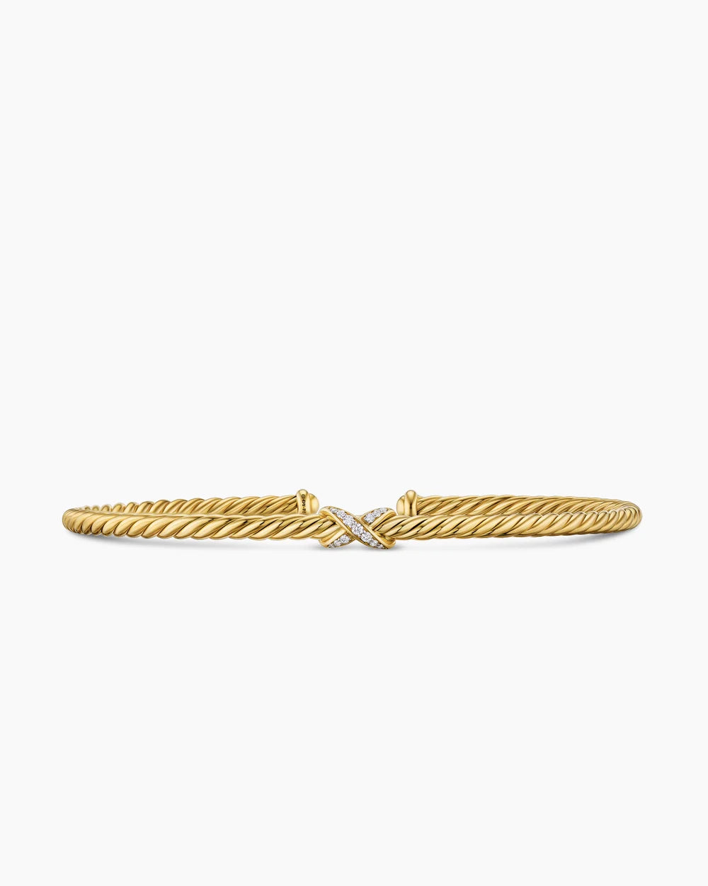 Micro Cablespira® Flex X Bracelet 18K Yellow Gold with Diamonds, 2.6mm