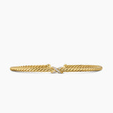 Micro Cablespira® Flex X Bracelet 18K Yellow Gold with Diamonds, 2.6mm