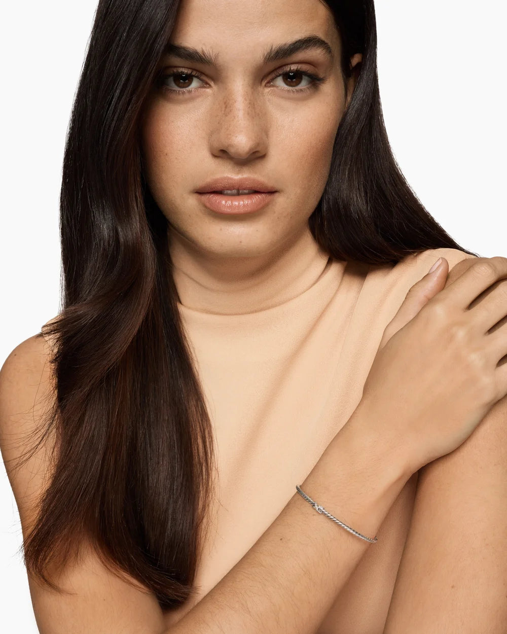 MICRO CABLE FLEX® X BRACELET Sterling Silver with Diamonds, 2.6mm