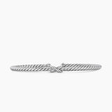 Micro Cable Flex® X Bracelet Sterling Silver with Diamonds, 2.6mm