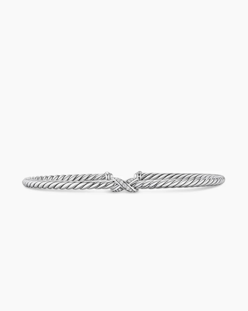 Micro Cable Flex® X Bracelet Sterling Silver with Diamonds, 2.6mm