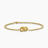 SCULPTED CABLE CHAIN BRACELET 18K Yellow Gold, 8mm