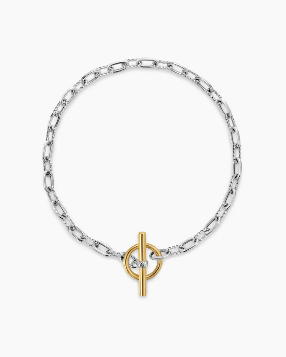 DY Madison® Toggle Chain Bracelet Sterling Silver with 18K Yellow Gold, 3mm