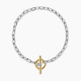 DY Madison® Toggle Chain Bracelet Sterling Silver with 18K Yellow Gold, 3mm
