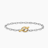 DY MADISON® TOGGLE CHAIN BRACELET Sterling Silver with 18K Yellow Gold, 3mm