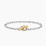 DY Madison® Toggle Chain Bracelet Sterling Silver with 18K Yellow Gold, 3mm