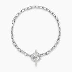 DY MADISON® PAVÉ TOGGLE CHAIN BRACELET Sterling Silver with Diamonds, 3mm