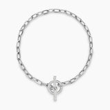 DY MADISON® PAVÉ TOGGLE CHAIN BRACELET Sterling Silver with Diamonds, 3mm