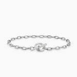 DY MADISON® PAVÉ TOGGLE CHAIN BRACELET Sterling Silver with Diamonds, 3mm