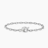 DY MADISON® PAVÉ TOGGLE CHAIN BRACELET Sterling Silver with Diamonds, 3mm