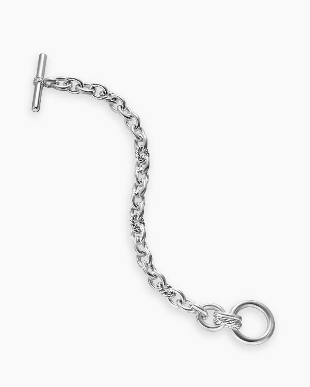 DY MERCER® TOGGLE CHAIN BRACELET Sterling Silver with Diamonds, 8mm