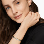 DY Mercer® Two Row Cuff Bracelet Sterling Silver with 18K Yellow Gold, 8mm