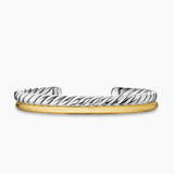 DY MERCER® TWO ROW CUFF BRACELET Sterling Silver with 18K Yellow Gold, 8mm