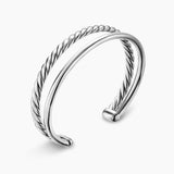 DY MERCER® TWO ROW CUFF BRACELET Sterling Silver, 8mm