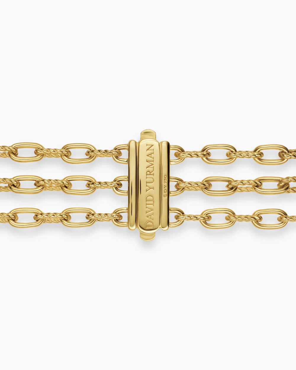 DY Madison® Pavé Bead Multi Row Chain Bracelet 18K Yellow Gold with Diamonds, 15mm