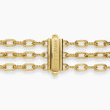DY Madison® Pavé Bead Multi Row Chain Bracelet 18K Yellow Gold with Diamonds, 15mm
