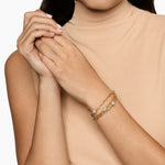 DY Madison® Pavé Bead Multi Row Chain Bracelet 18K Yellow Gold with Diamonds, 15mm
