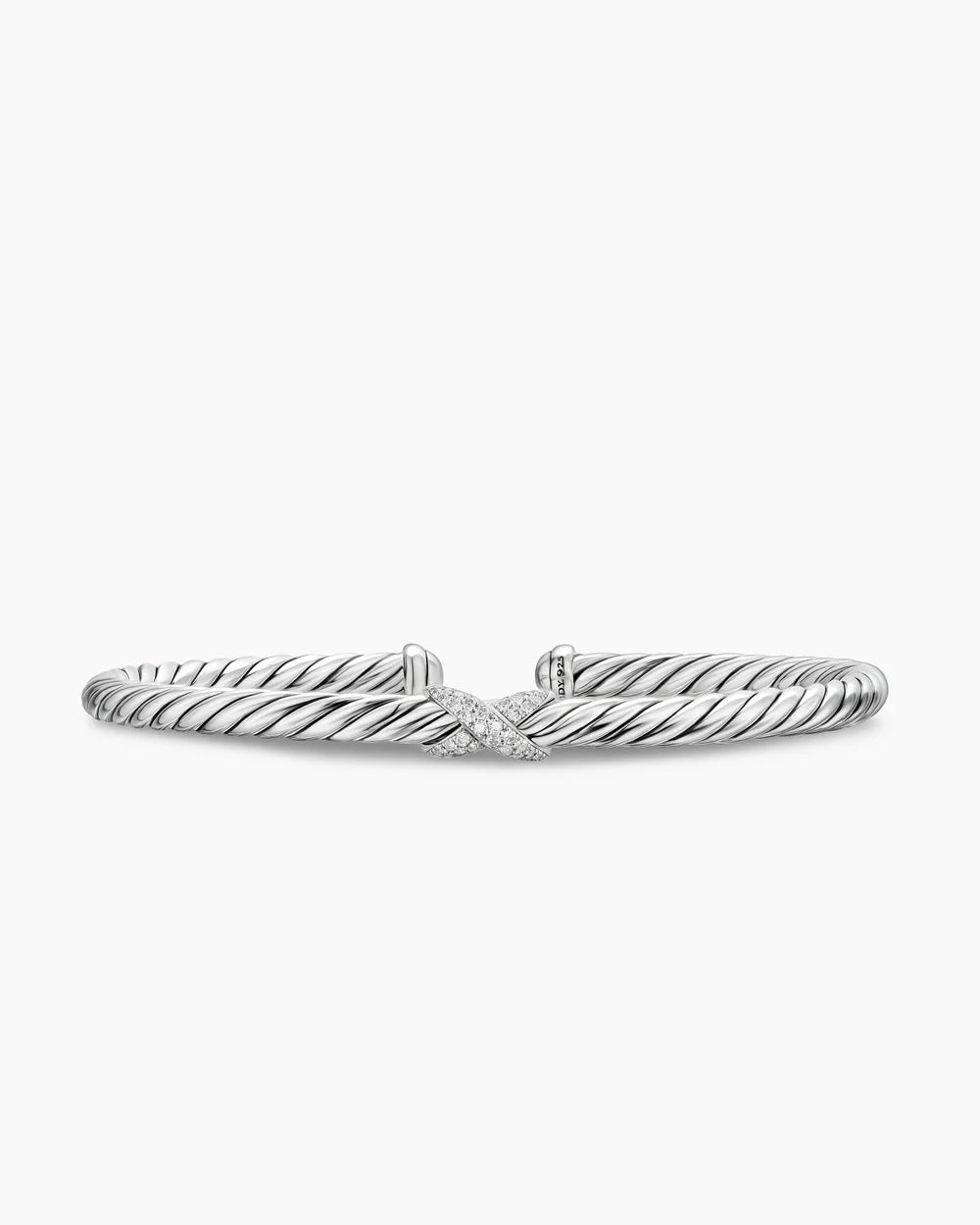 Cable Flex® X Station Bracelet Sterling Silver with Diamonds, 4mm