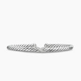 Cable Flex X Station Bracelet Sterling Silver with Diamonds, 4mm