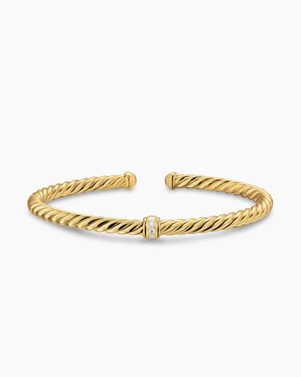 CABLESPIRA® FLEX STATION BRACELET 18K Yellow Gold with Diamonds, 4mm
