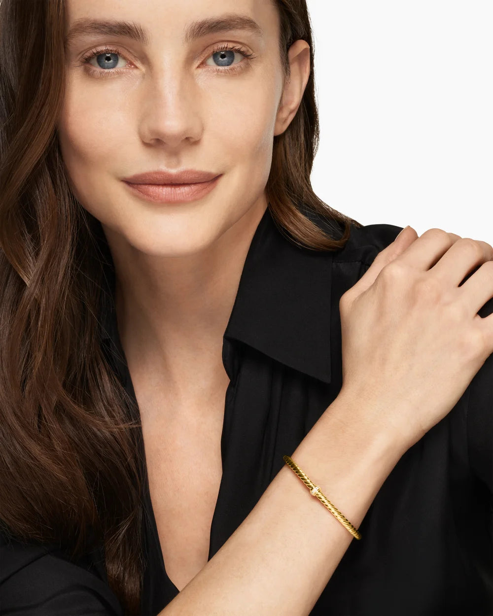 CABLESPIRA® FLEX STATION BRACELET 18K Yellow Gold with Diamonds, 4mm