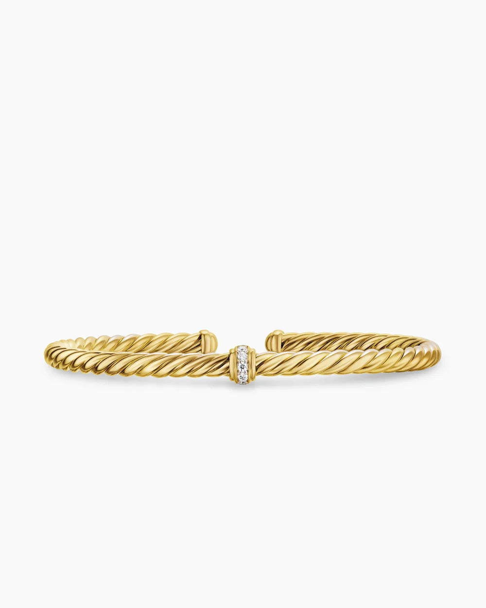 CABLESPIRA® FLEX STATION BRACELET 18K Yellow Gold with Diamonds, 4mm