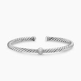 CABLE FLEX® STATION BRACELET Sterling Silver with Diamonds, 4mm