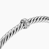 CABLE FLEX® STATION BRACELET Sterling Silver with Diamonds, 4mm