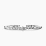 Cable Flex Station Bracelet Sterling Silver with Diamonds, 4mm