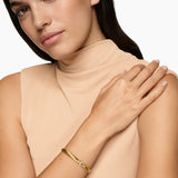 Sculpted Cable Buckle Bracelet 18K Yellow Gold with Diamonds, 6.2mm