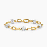 DY MADISON® PAVÉ BEAD CHAIN BRACELET 18K Yellow Gold with Diamonds, 6mm