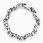 Sculpted Cable Oval Link Bracelet Sterling Silver, 18mm