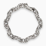 Sculpted Cable Oval Link Bracelet Sterling Silver, 18mm