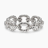 SCULPTED CABLE OVAL LINK BRACELET Sterling Silver, 18mm