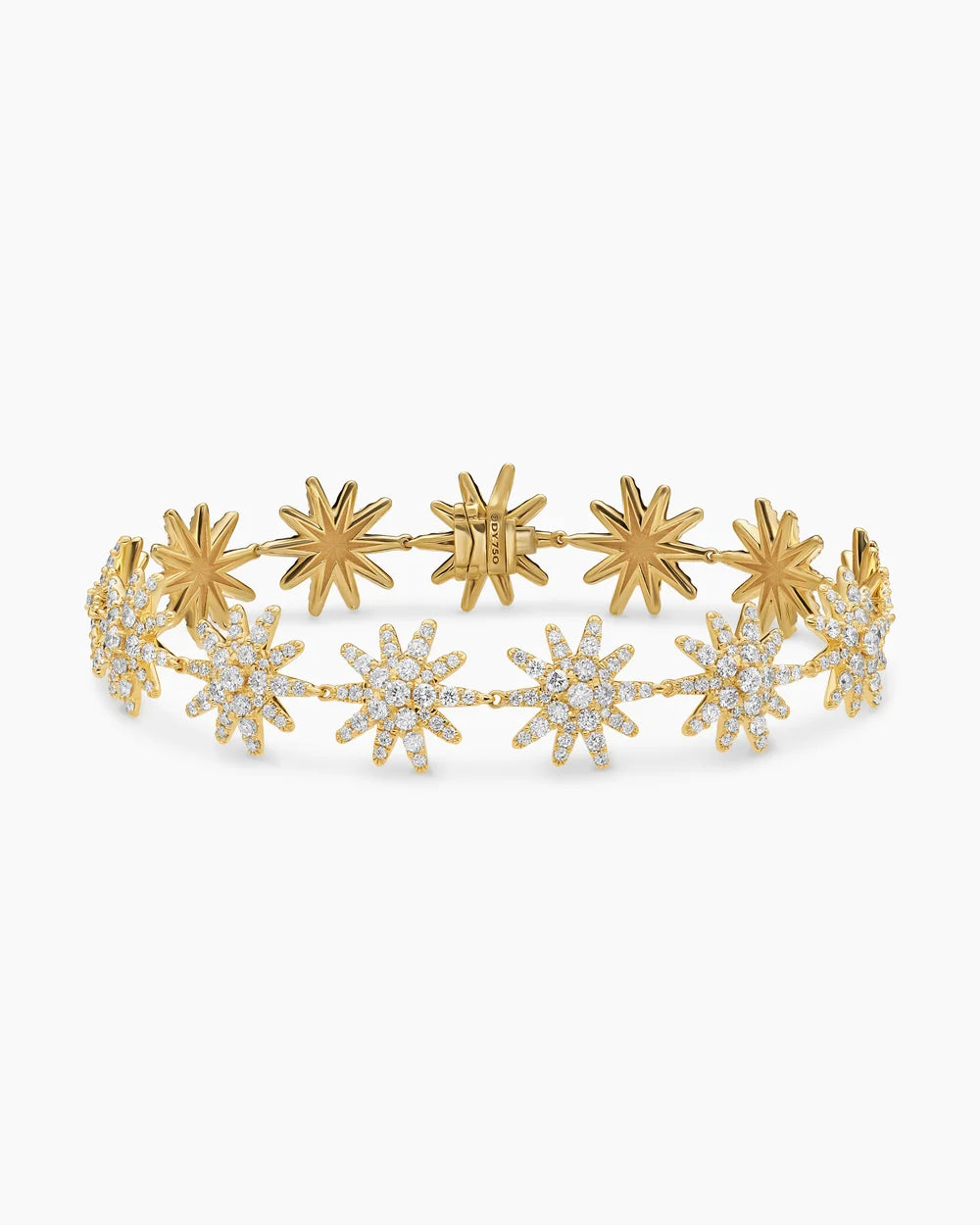 Starburst Pavé Tennis Bracelet 18K Yellow Gold with Diamonds, 12.3mm