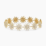 Starburst Pavé Tennis Bracelet 18K Yellow Gold with Diamonds, 12.3mm