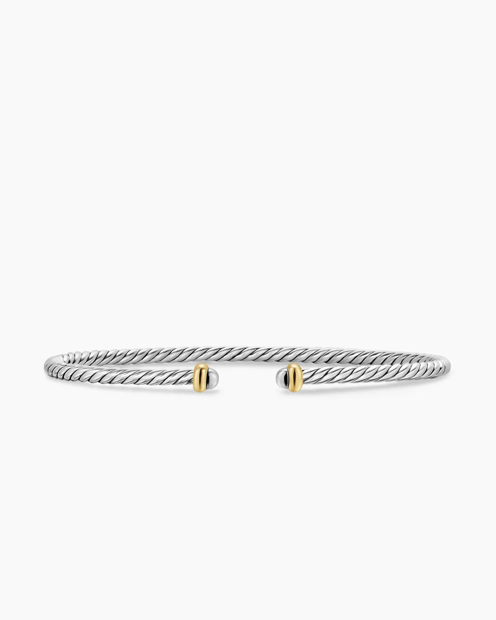 Micro Cable Flex® Bracelet Sterling Silver with 14K Yellow Gold, 2.6mm