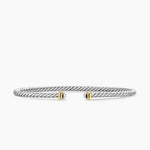 Micro Cable Flex® Bracelet Sterling Silver with 14K Yellow Gold, 2.6mm