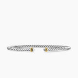 Micro Cable Flex® Bracelet Sterling Silver with 14K Yellow Gold, 2.6mm