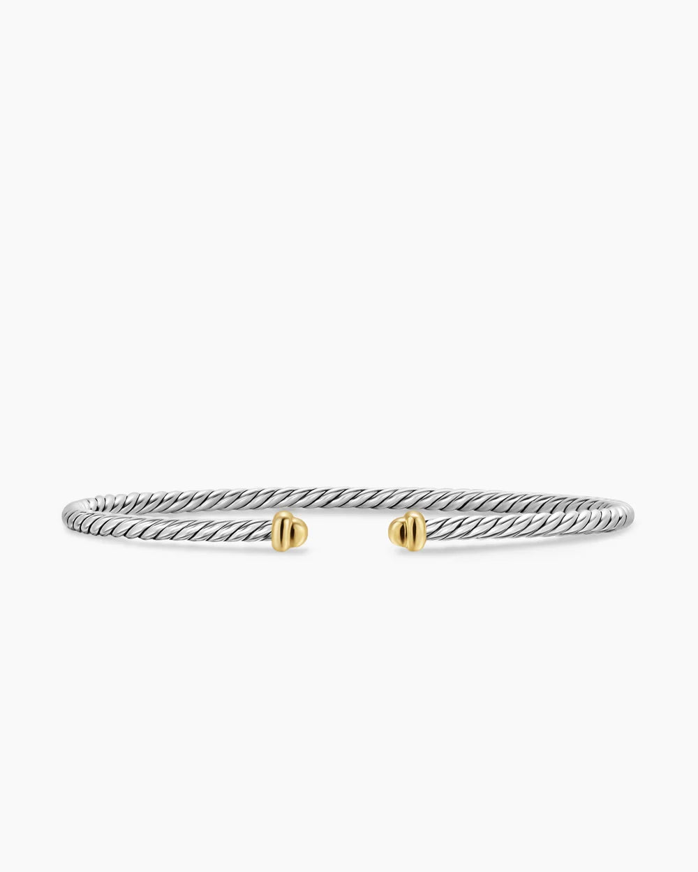 Micro Cable Flex® Bracelet Sterling Silver with 14K Yellow Gold, 2.6mm