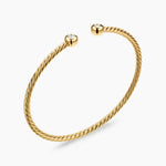 MICRO CABLESPIRA® FLEX ROUND BRACELET 18K Yellow Gold with Diamonds, 2.6mm